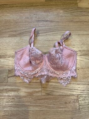 Victoria's Secret Pink Lace Longline Bra